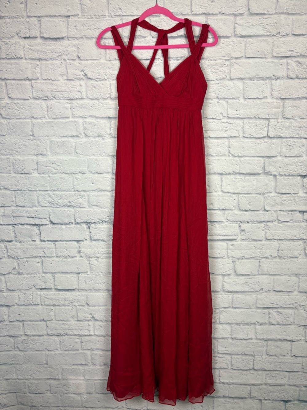 BCBGMAXAZRIA red Silk maxi dress size 4 - Picture 7 of 8